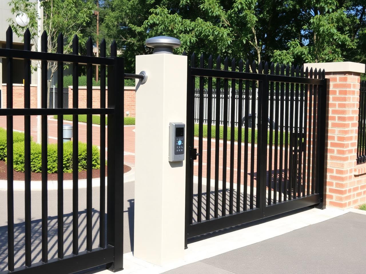 Automated cantilever slide gate with keypad